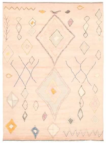 Casual  Tribal Pink Area rug 9x12 Pakistani Hand-knotted 367228