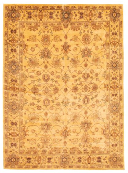 Bordered  Traditional Brown Area rug 8x10 Afghan Hand-knotted 367344