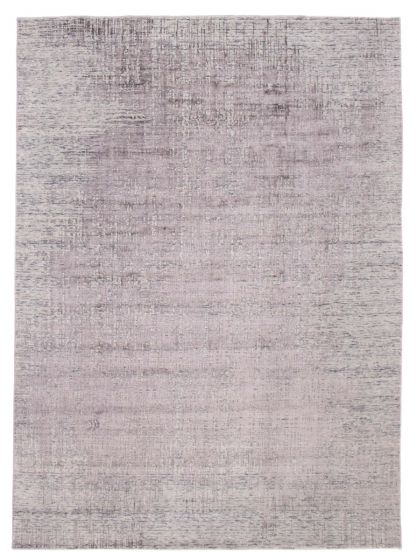 Carved  Modern Grey Area rug 6x9 Indian Hand-knotted 386503