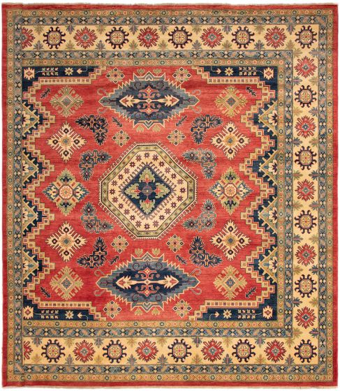 Bordered  Traditional Red Area rug Oversize Afghan Hand-knotted 307797