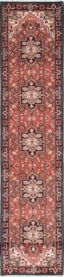 Geometric  Traditional Brown Runner rug 20-ft-runner Indian Hand-knotted 223392