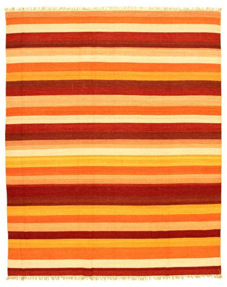 Flat-weaves & Kilims  Transitional Brown Area rug 6x9 Indian Flat-Weave 346870
