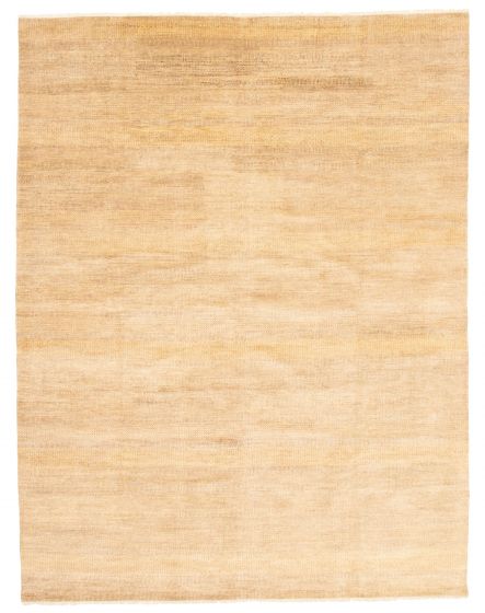 Casual  Transitional Yellow Area rug 9x12 Indian Hand-knotted 355319