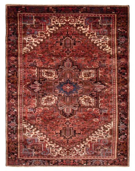 Geometric  Traditional Brown Area rug 8x10 Turkish Hand-knotted 390980
