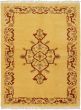 Bordered  Traditional Yellow Area rug 5x8 Turkish Hand-knotted 293276