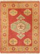 Bordered  Traditional Red Area rug Unique Turkish Hand-knotted 303527