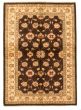Bordered  Traditional Brown Area rug 3x5 Indian Hand-knotted 331293