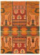 Casual  Transitional Brown Area rug 5x8 Turkish Flat-weave 335725