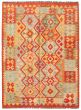 Bordered  Tribal Red Area rug 3x5 Turkish Flat-weave 346350