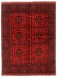 Bordered  Traditional Red Area rug 4x6 Afghan Hand-knotted 348059