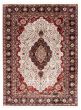 Bordered  Traditional Ivory Area rug 9x12 Indian Hand-knotted 348929