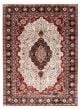 Bordered  Traditional Ivory Area rug 9x12 Indian Hand-knotted 348929