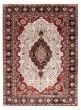 Bordered  Traditional Ivory Area rug 9x12 Indian Hand-knotted 348929