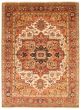Bordered  Traditional Ivory Area rug 9x12 Indian Hand-knotted 354957
