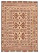 Bordered  Tribal Ivory Area rug 3x5 Afghan Flat-weave 356084