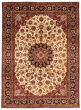 Bordered  Traditional Ivory Area rug 8x10 Indian Hand-knotted 357520