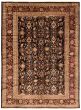 Bordered  Traditional Black Area rug 10x14 Afghan Hand-knotted 370051