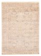 Bordered  Traditional Ivory Area rug 5x8 Indian Hand-knotted 370246