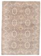 Bordered  Transitional Grey Area rug 5x8 Pakistani Hand-knotted 374032