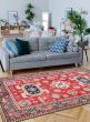Bordered  Traditional Red Area rug 6x9 Afghan Hand-knotted 376714