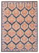 Bordered  Geometric Blue Area rug 5x8 Indian Hand-knotted 377431