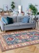 Bordered  Traditional Blue Area rug 6x9 Afghan Hand-knotted 377843