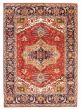 Bordered  Traditional Brown Area rug 9x12 Indian Hand-knotted 378431