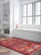 Bordered  Traditional Red Area rug 4x6 Turkish Hand-knotted 380432