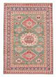Bordered  Geometric Green Area rug 5x8 Afghan Hand-knotted 381842