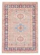 Bordered  Geometric Grey Area rug 5x8 Afghan Hand-knotted 381861