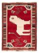 Bordered  Tribal Red Area rug 3x5 Persian Hand-knotted 382514
