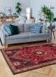 Bordered  Tribal Red Area rug 5x8 Persian Hand-knotted 383974