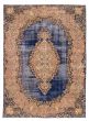 Bordered  Vintage/Distressed Blue Area rug 9x12 Turkish Hand-knotted 384860