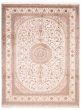 Bordered  Traditional Ivory Area rug 9x12 Chinese Hand-knotted 388104