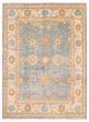 Bordered  Transitional Blue Area rug 10x14 Indian Hand-knotted 388845