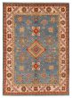 Bordered  Transitional Blue Area rug 4x6 Afghan Hand-knotted 392808