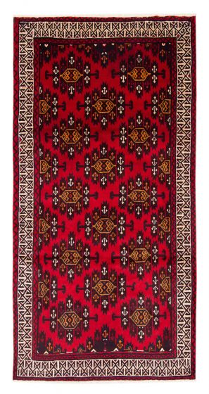 Bordered  Traditional Red Area rug 5x8 Afghan Hand-knotted 379229