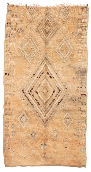 Moroccan  Tribal Brown Area rug Unique Moroccan Hand-knotted 383110
