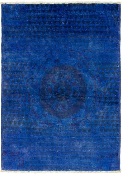 Casual  Transitional Blue Area rug 3x5 Indian Hand-knotted 287267