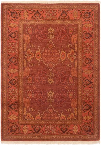 Bordered  Traditional Brown Area rug 3x5 Pakistani Hand-knotted 301313