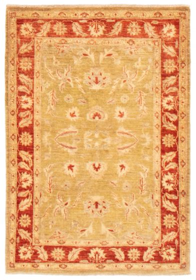 Bordered  Traditional Green Area rug 3x5 Afghan Hand-knotted 362876