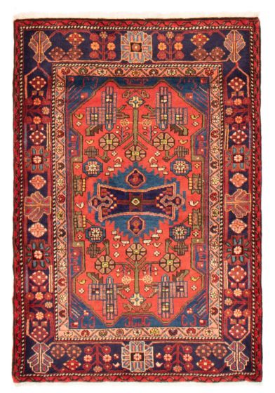 Bordered  Traditional Brown Area rug 3x5 Persian Hand-knotted 371549