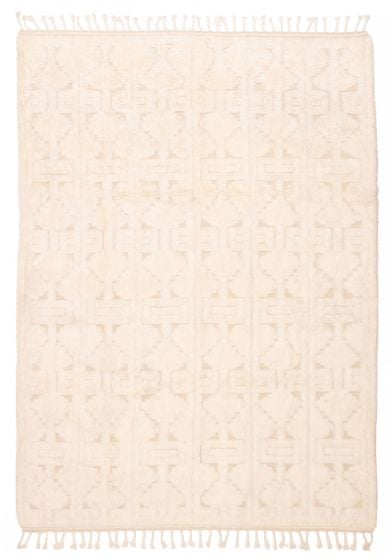 Carved  Solid Ivory Area rug Unique Indian Hand-knotted 387374