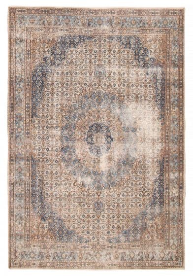 Vintage/Distressed Ivory Area rug Unique Turkish Hand-knotted 392570