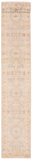 Bordered  Traditional Green Runner rug 20-ft-runner Indian Hand-knotted 377764