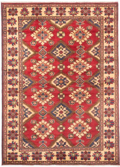 Traditional Red Area rug 6x9 Afghan Hand-knotted 202817