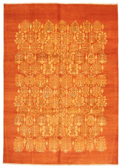 Floral  Transitional Brown Area rug 10x14 Pakistani Hand-knotted 338337