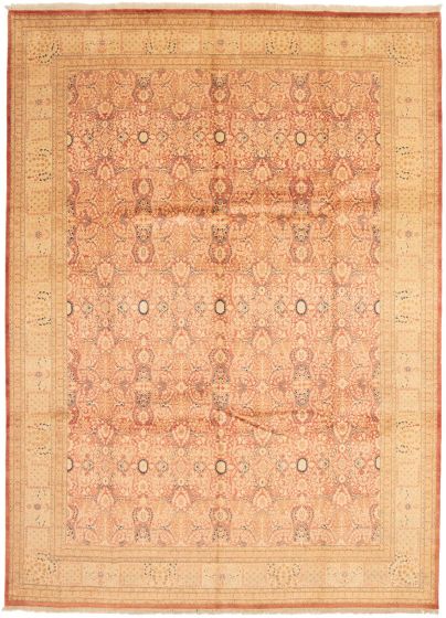 Bordered  Traditional Brown Area rug 10x14 Pakistani Hand-knotted 338491
