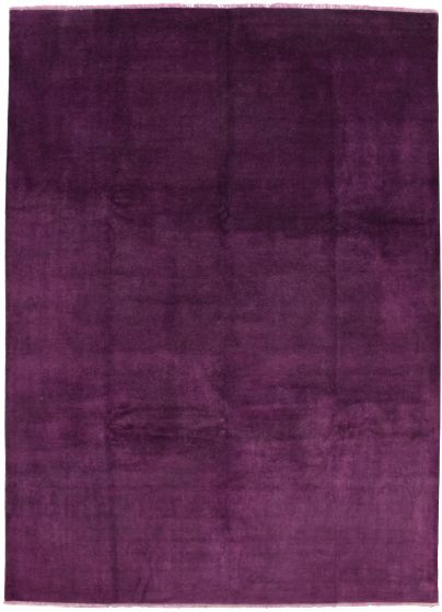Overdyed  Transitional Purple Area rug 10x14 Indian Hand-knotted 338504