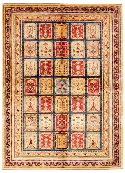 Bordered  Traditional Blue Area rug 5x8 Afghan Hand-knotted 345876